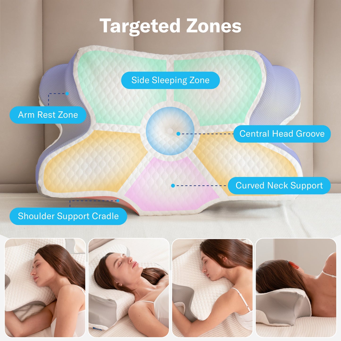PandaSleepy Cervical Memory Foam Pillow