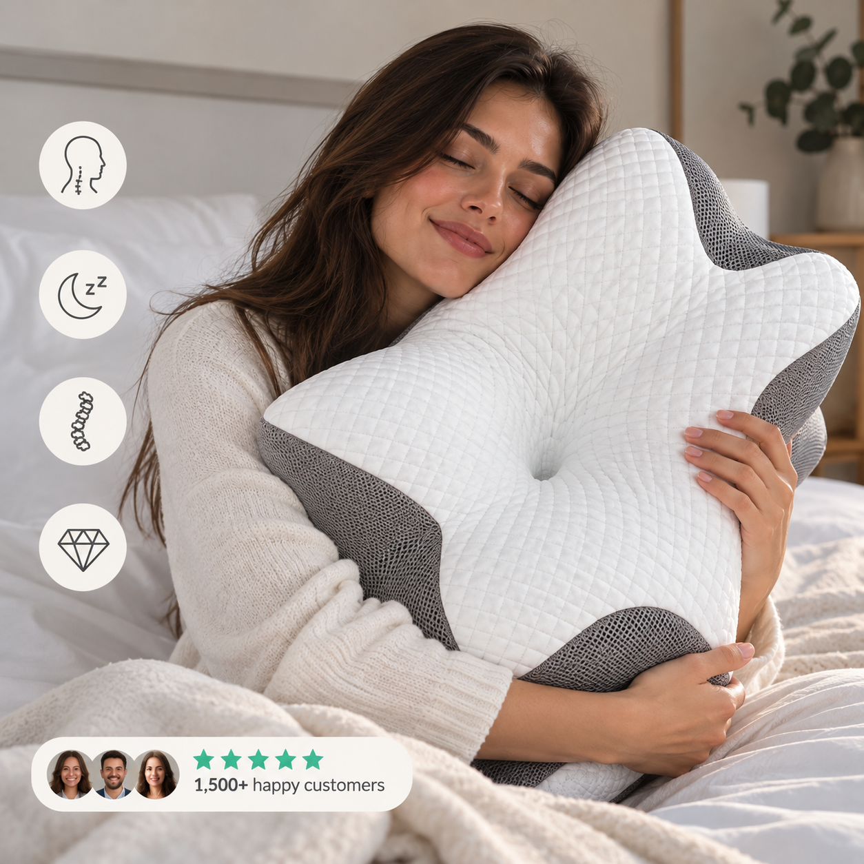 PandaSleepy Cervical Memory Foam Pillow